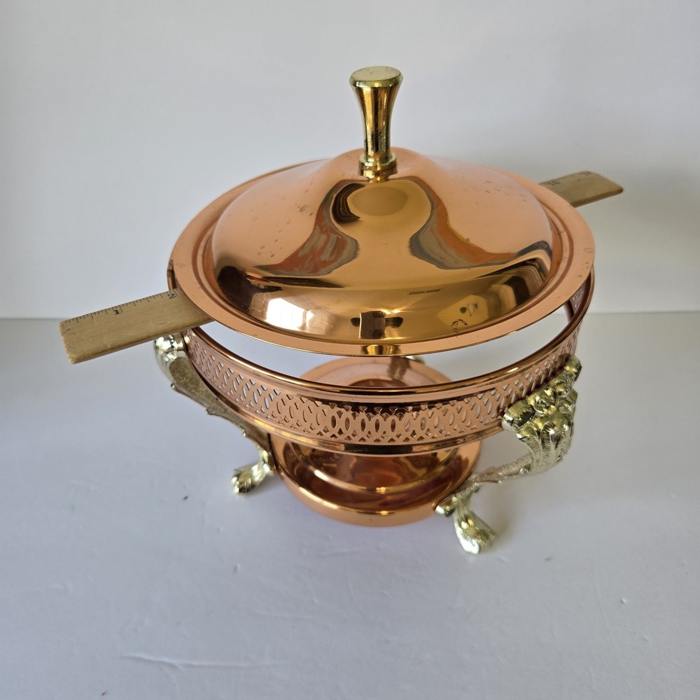 VTG Leonard TOWLE Silver Company Food Warmer Copper Brass Plated NO LINER DISH