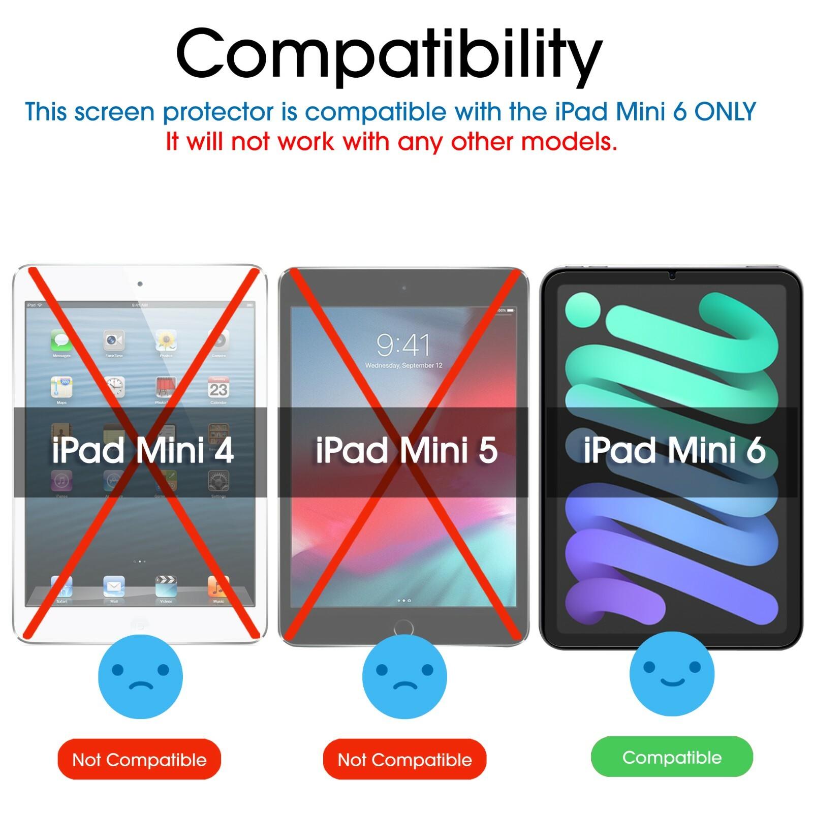 (2-Pack) amFilm iPad Mini 6 Tempered Glass Screen Protector (6th Gen, 2021)