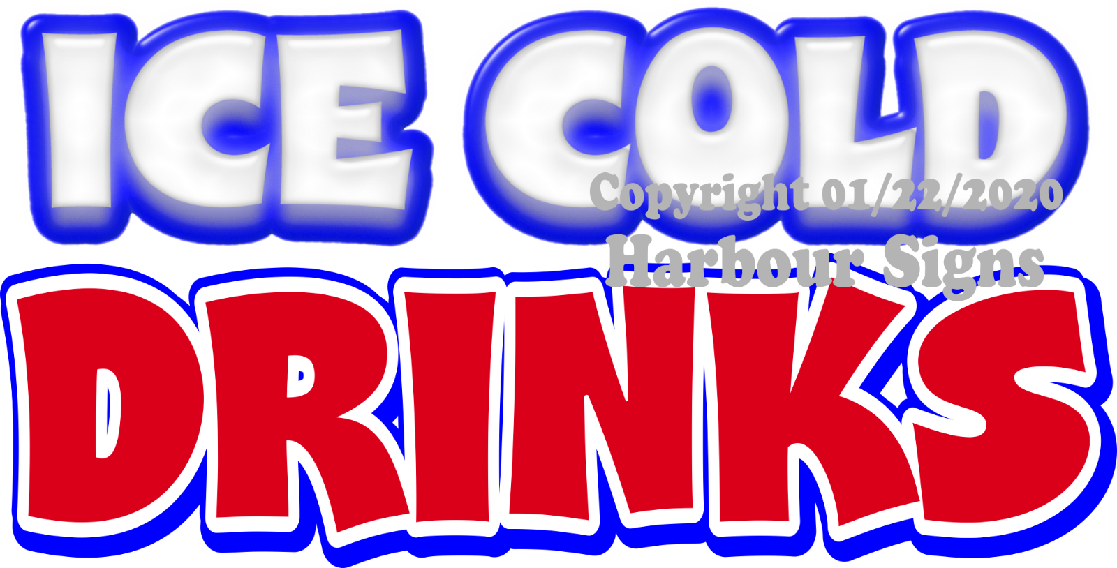 (CHOOSE YOUR SIZE) Ice Cold Drinks DECAL Concession Food Truck Vinyl Sticker