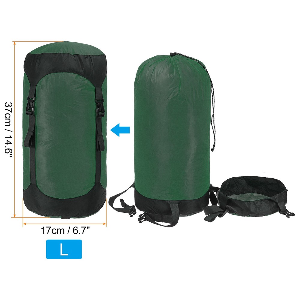 Compression Stuff Sack 8L Waterproof Sleeping Bag Lightweight Storage Sack Green