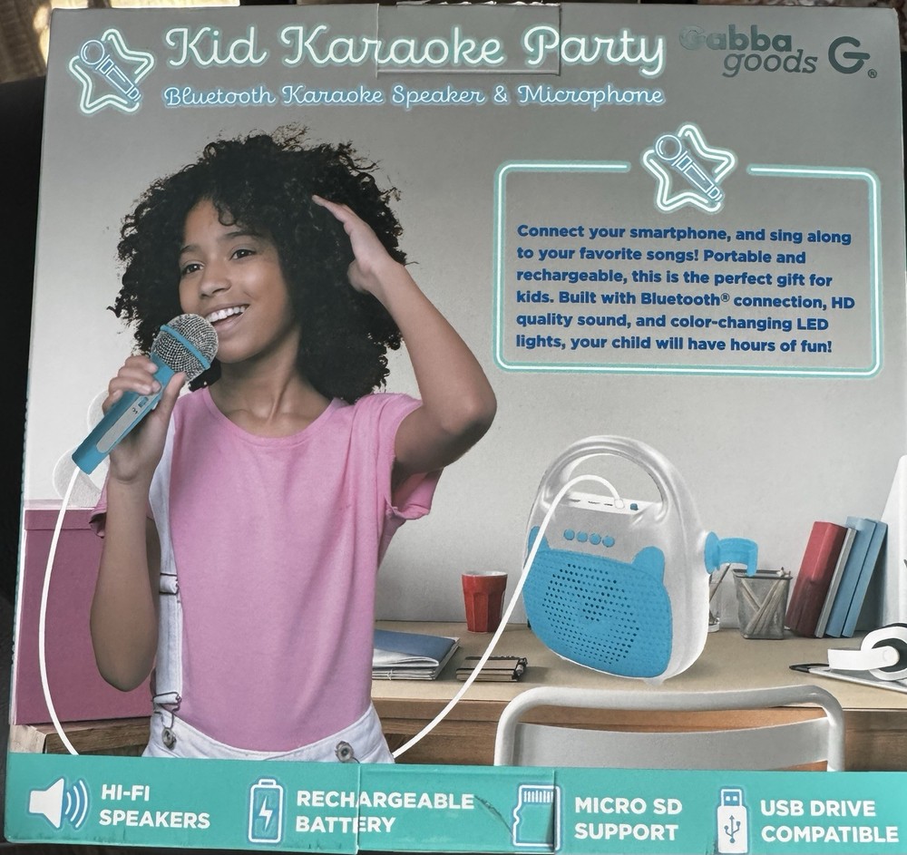 Singing Machine Karaoke Mic Party Microphone with Bluetooth and Speaker
