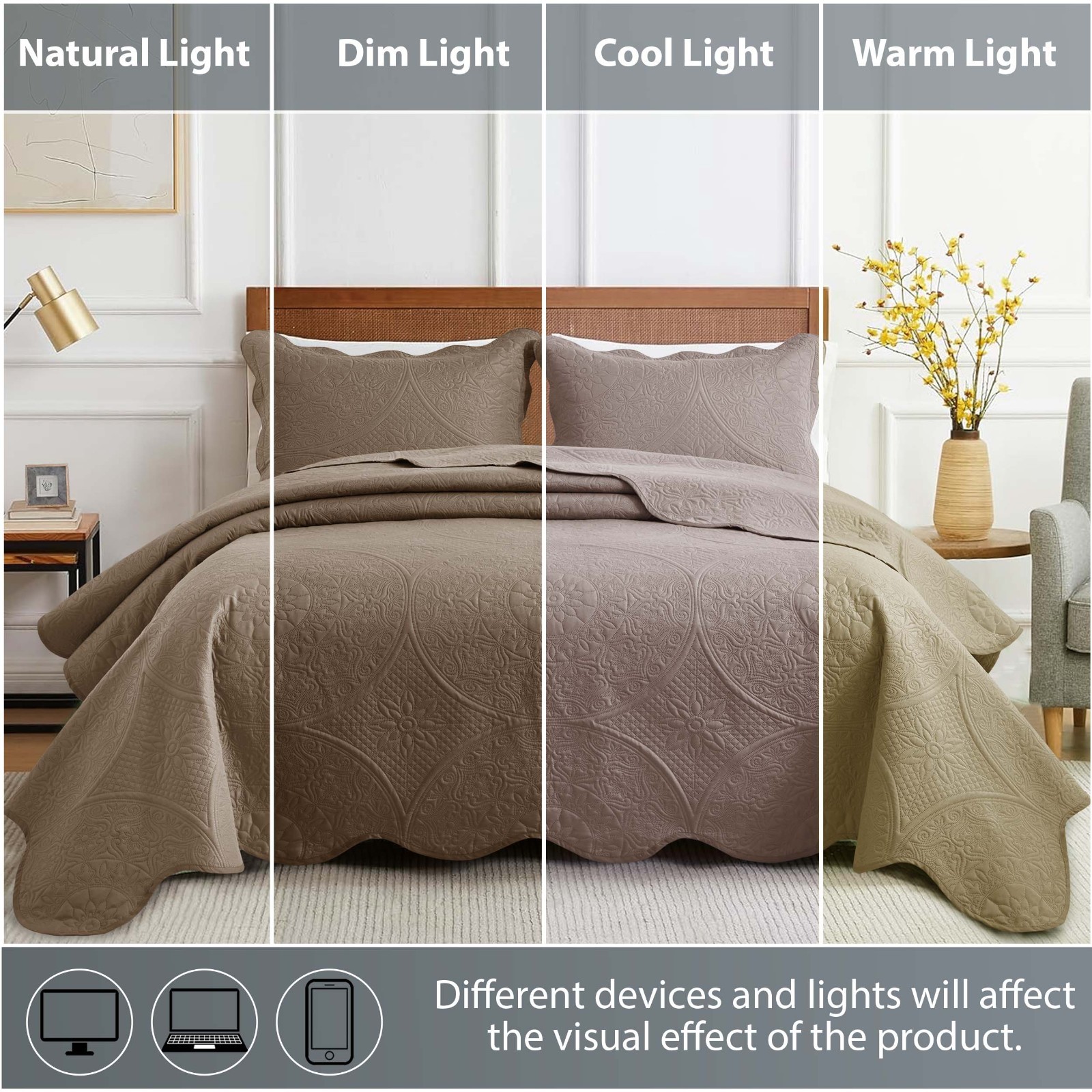 Luxury Bedspread Bedding Set 3 Piece Quilted Coverlet Bed Throw Queen King Size