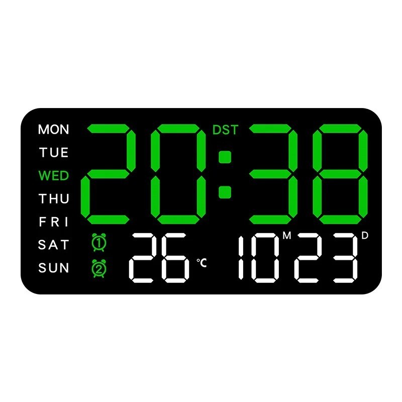 BIG DIGITAL LED CLOCK WALL MOUNT LARGE NUMBERS TIMER DATE TEMPERATURE US