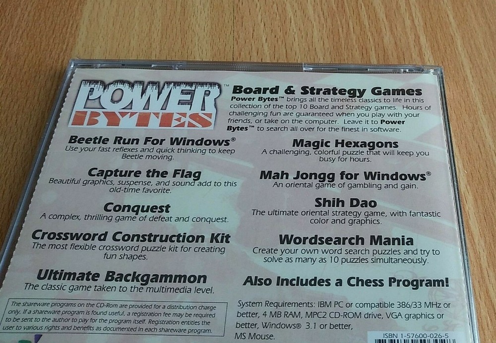 Power Bytes - Board & Strategy Games Windows CD-ROM - Digital Impact- New Sealed