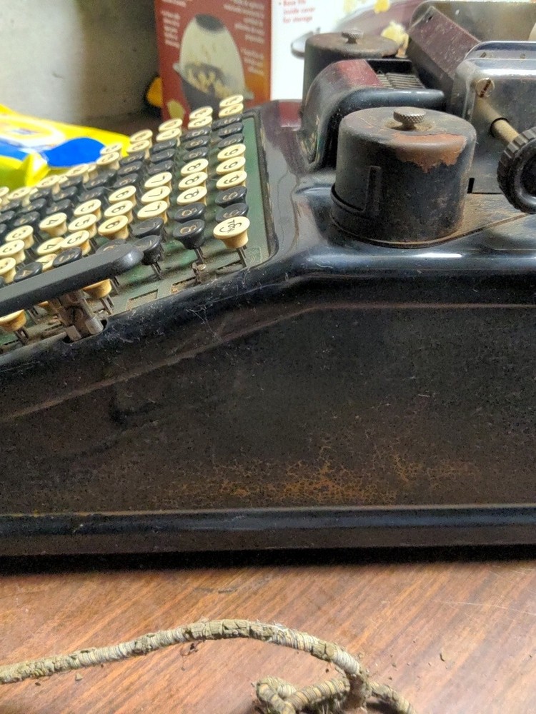 Vintage Black Burroughs Electric Portable Adding Machine 9-1490478 Untested