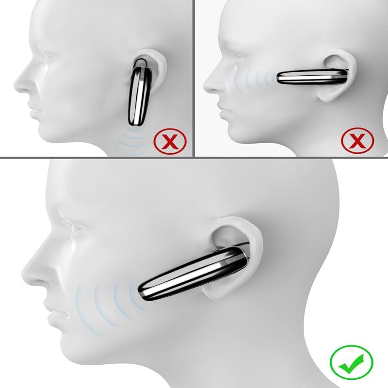 Bluetooth Headset V5.3 Single-Ear Earpiece with Wireless Microphone 48H