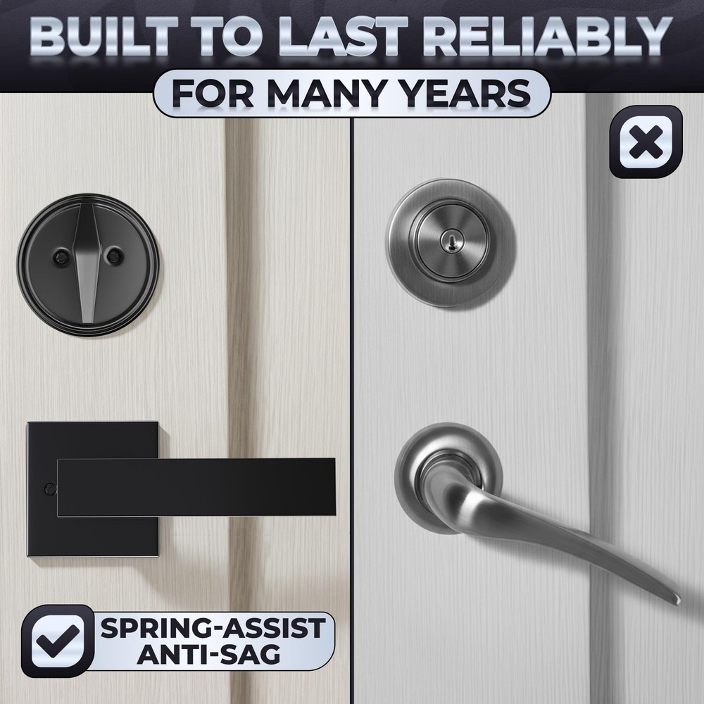 Front Door Lock Set with Deadbolt – Zinc Alloy Body with Multi‑Layer