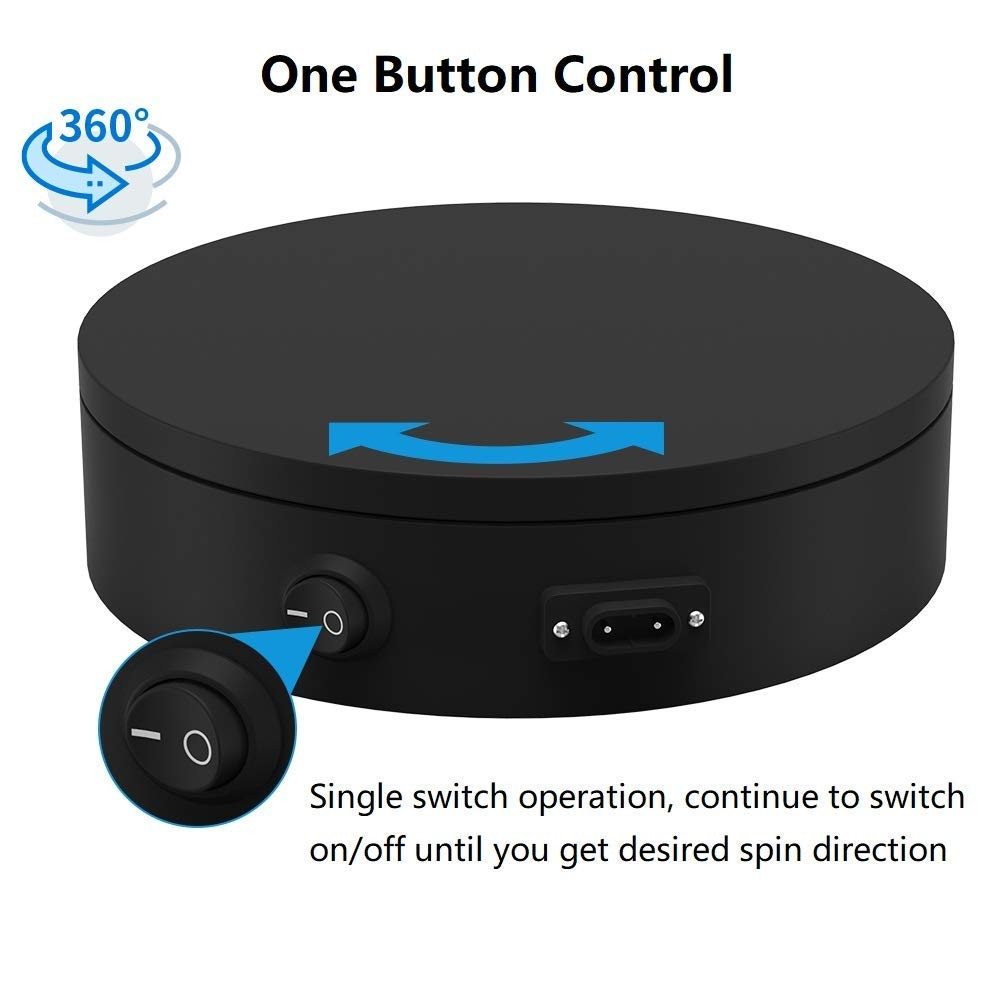 Motorized Photography Turntable, Automatic Revolving Platform Perfect for 360.