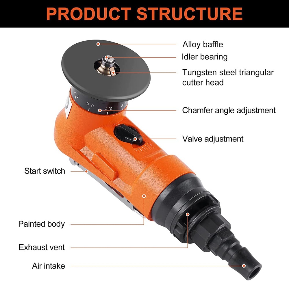 Mini Pneumatic Chamfering Machine Portable Trimmer Straight Deburring Hand Tool