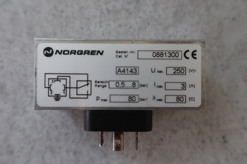 Norgren 0881300 Pressure Switch Range 0.5-8 bar
