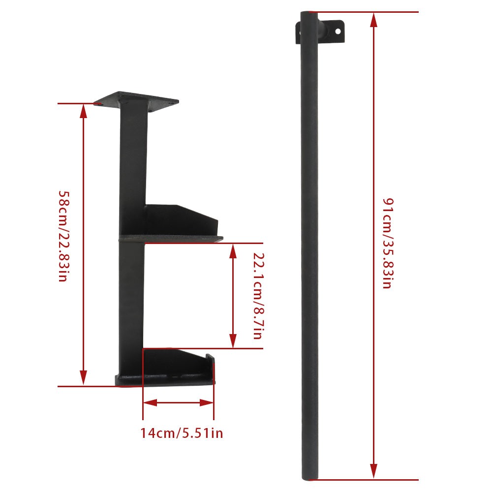 3-Step Boat Trailer Steps Universal Bottom Mount Step For Universal Bass Boat