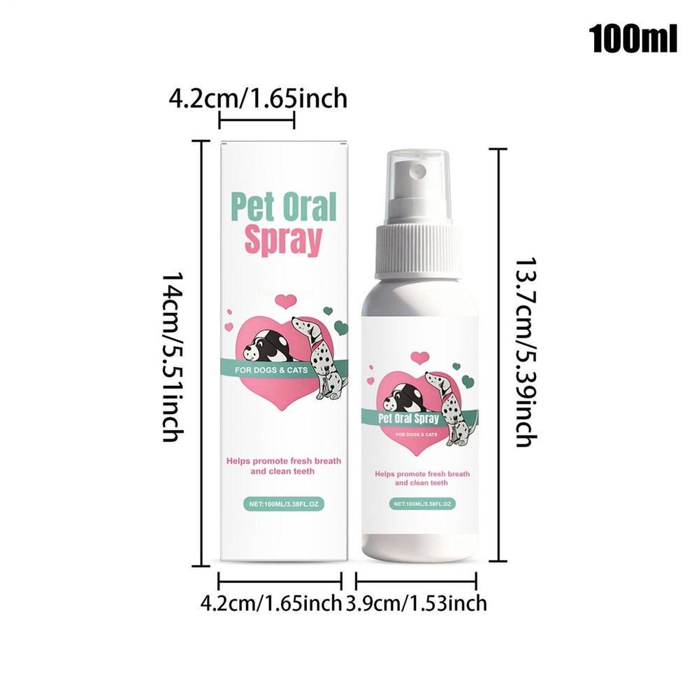 100ml Pet Oral Spray Instant Effective Convenient Gentle Cleaning Solution