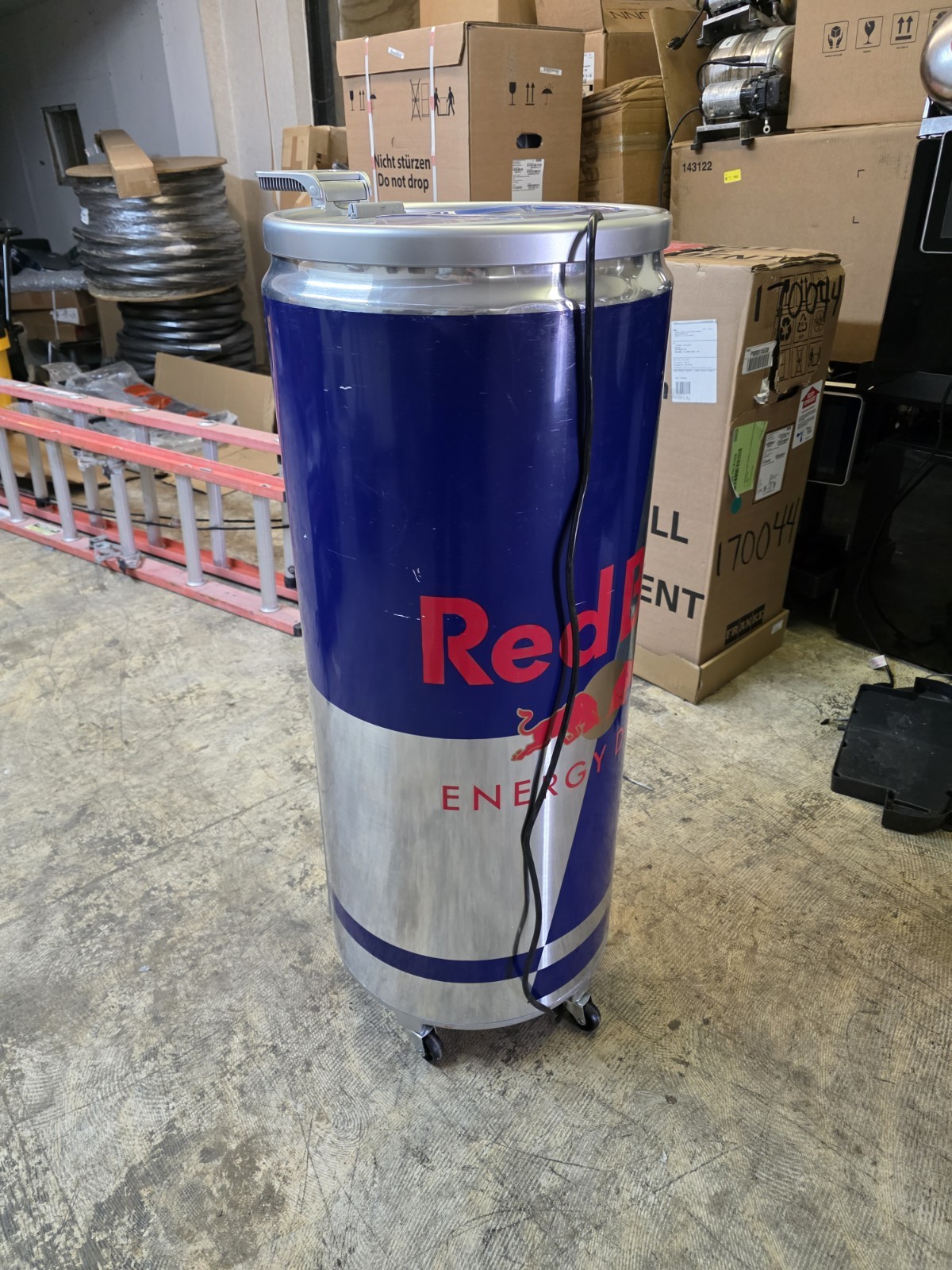 Red Bull Energy Drink Can-Shaped Back Bar Bottle Cooler Commercial Refrigerator