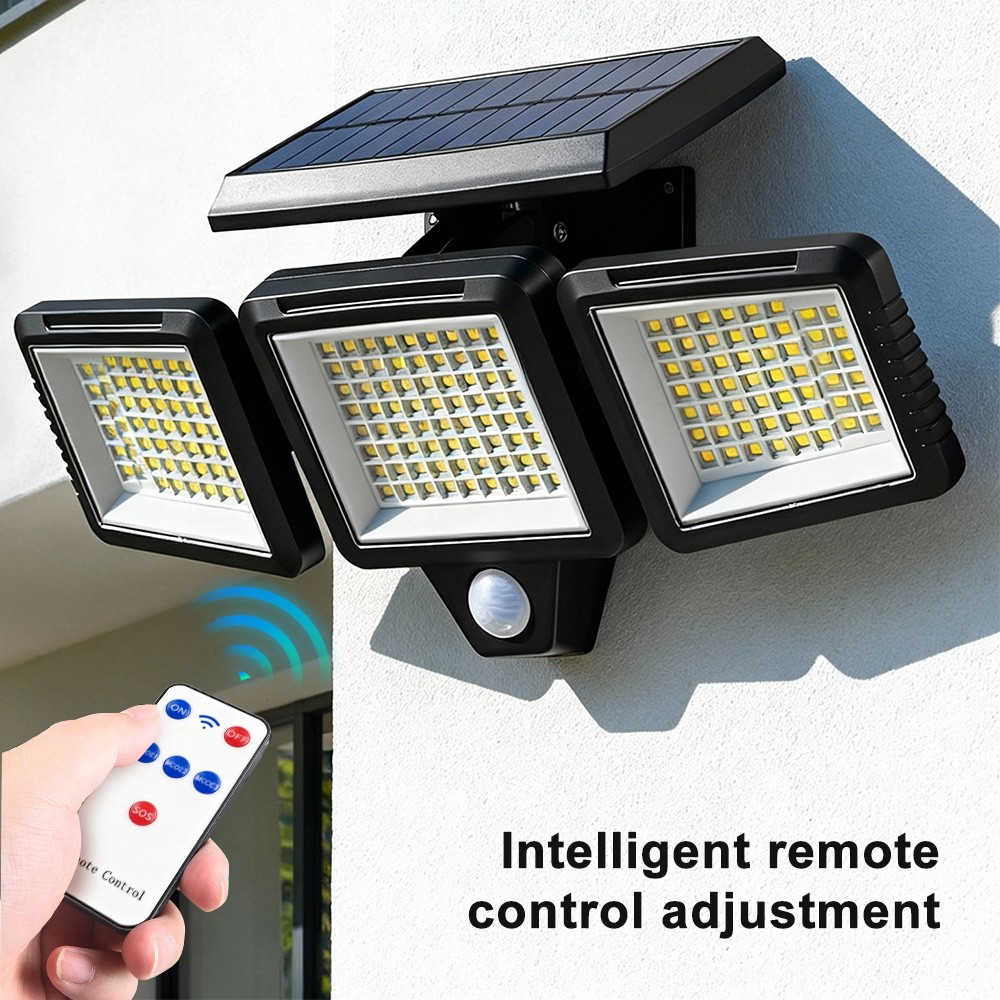 2Pack 210LED Solar Lights Outdoor Waterproof Motion Sensor Security Lamp 3 Head