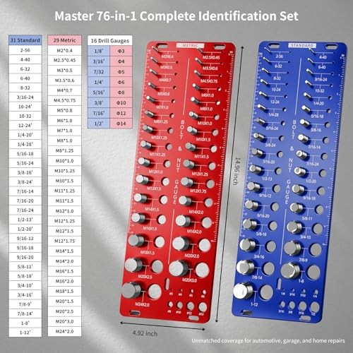 76 Thread Checker, Nut and Bolt Thread Checker Standard and Metric, Thread
