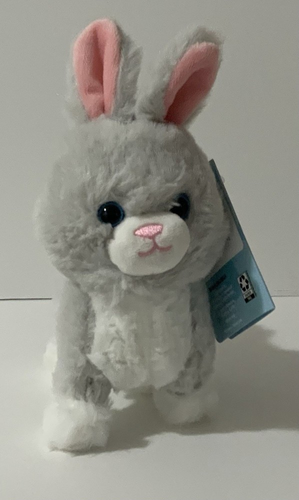 Kid Connection 6" Mini Walking Pet Grey Bunny