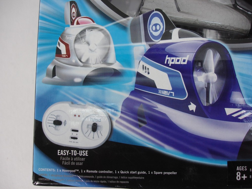 NEW WOWWEE FLYTECH HOVERPOD REMOTE CONTROL HOVERCRAFT BLUE 4162 INDOOR ONLY
