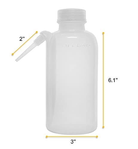 Wash Bottle, 500ml - Polyethylene - Translucent, Unbreakable - Screw Cap with...