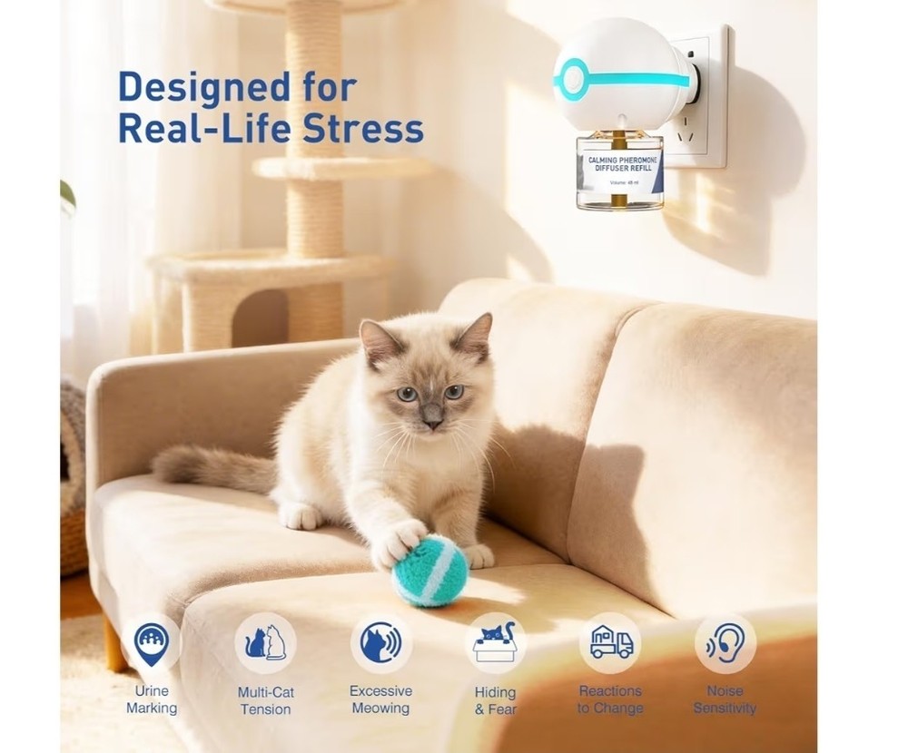 Cat Calming Pheromone Diffuser Kit, 2026 Upgraded 3-in-1 Formula, Helps...
