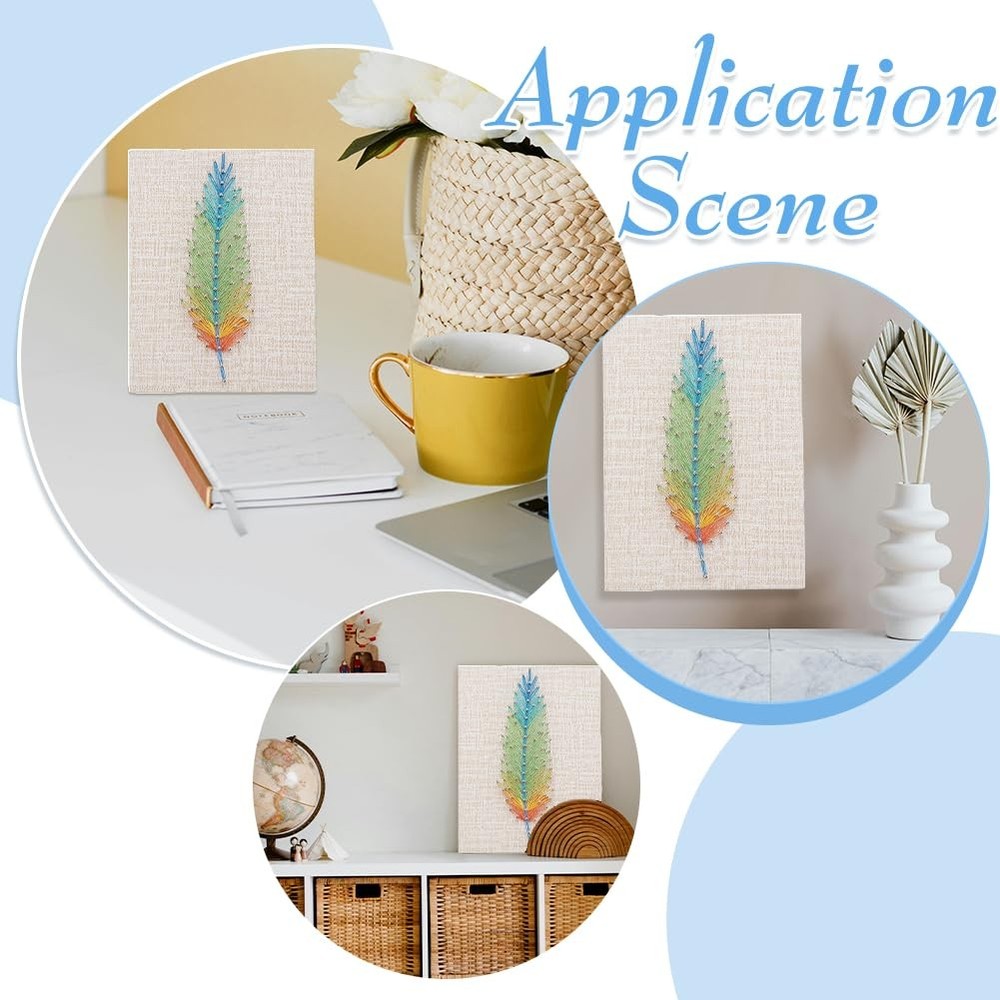 WEBEEDYDIY String Art Kit for Adults Beginners, Medium, multicolor-feather