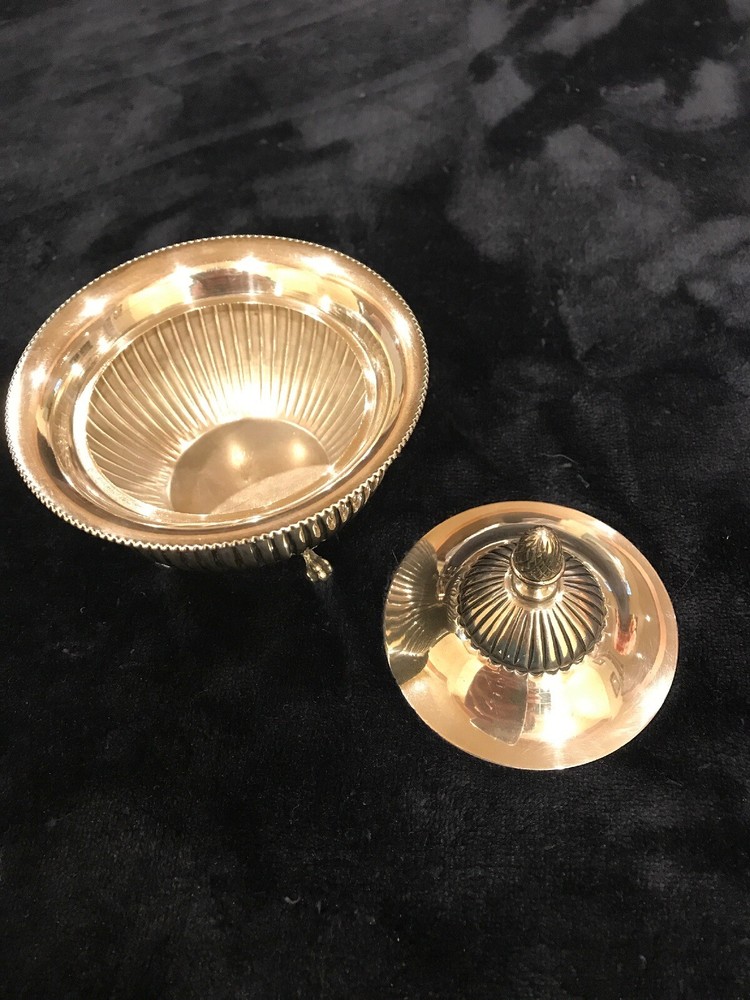 Antique 800 Silver Bowl With Lid