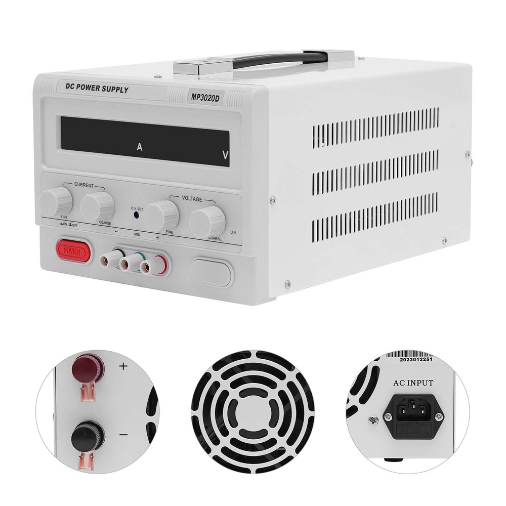 32V 20A DC Power Supply Lab Variable Adjustable Regulated DC Bench Switching US