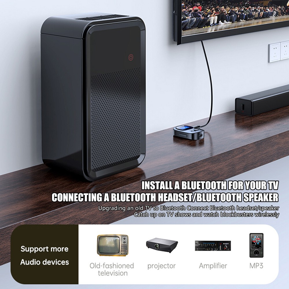 Portable Bluetooth 5.3 USB Wireless Transmitter Receiver Audio Adapter 3.5mm Aux