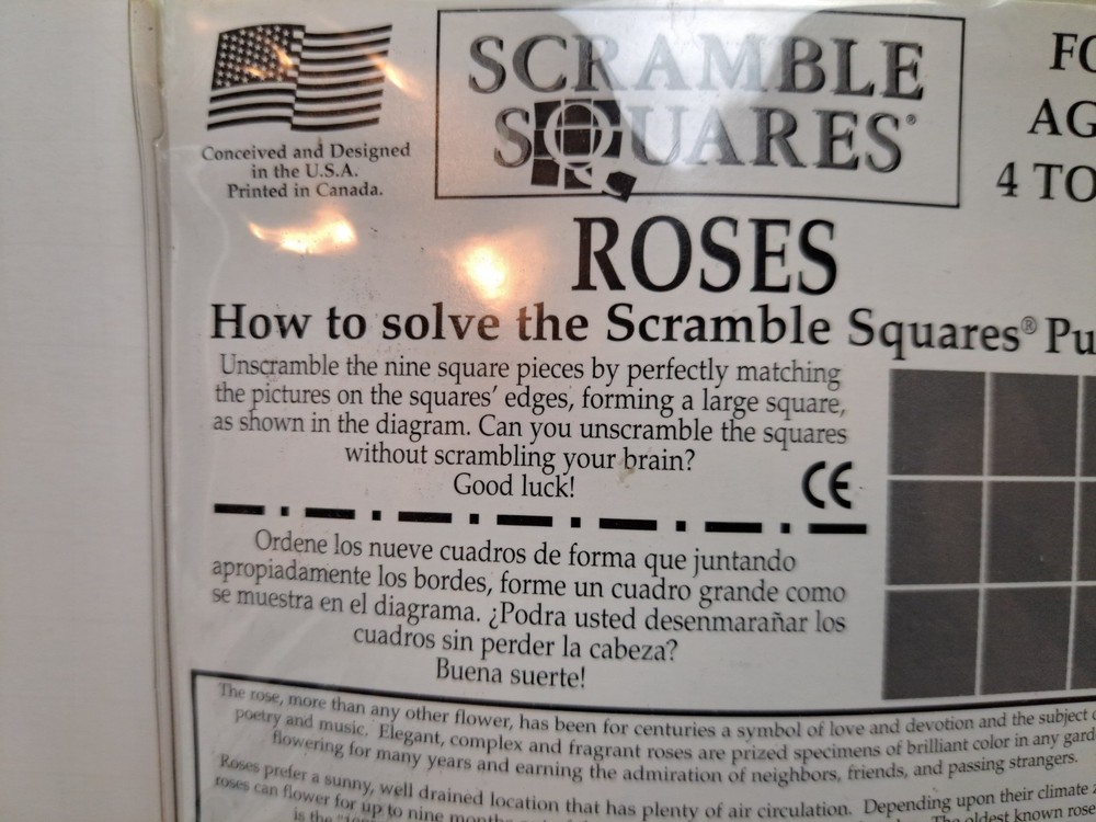 Scramble Squares (b. dazzle, inc) - Roses - Used/Complete