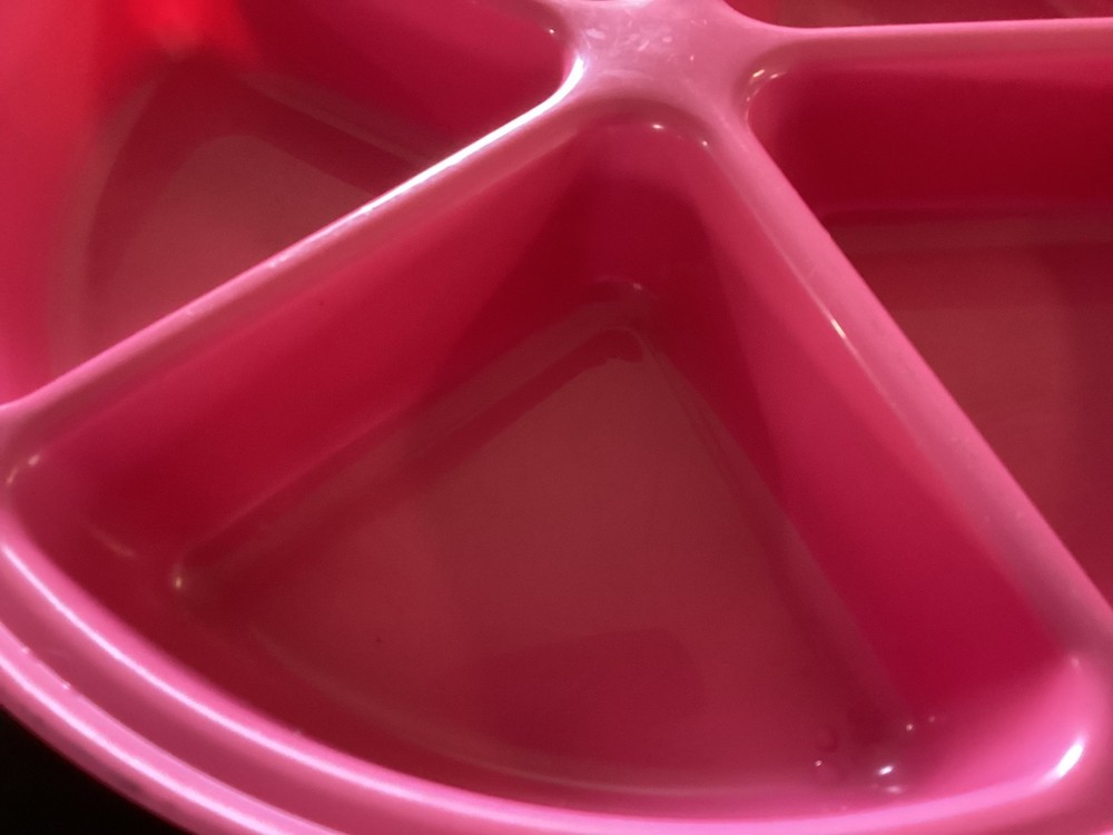Pink Plastic (5) Section Serving Tray