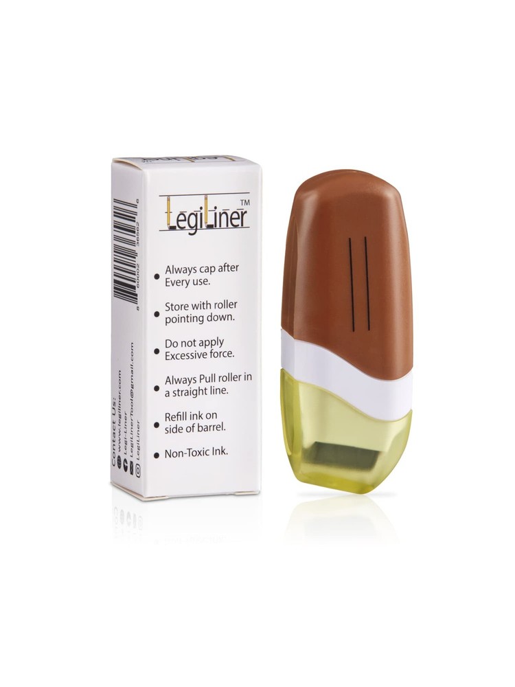 1/4" Mini Double Solid Line Teacher Stamp Two-Line Roller Brown Ink College