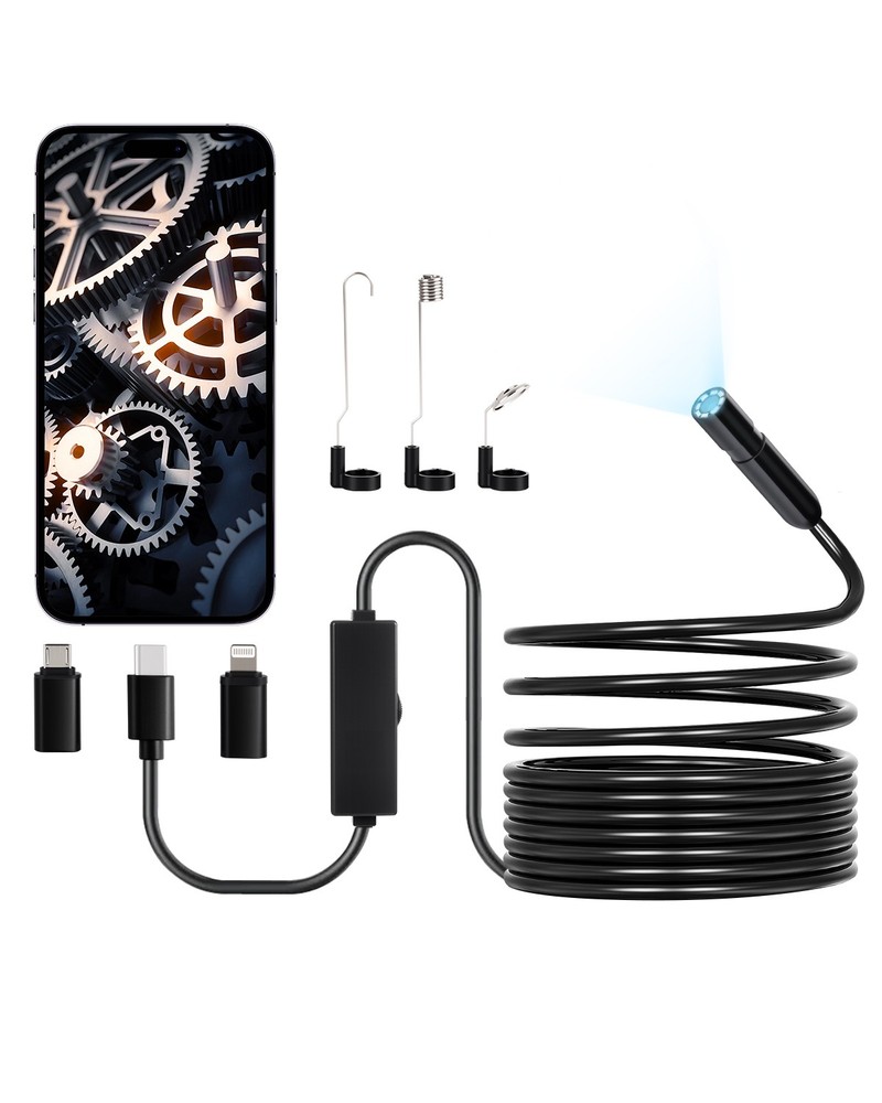 VEVOR Endoscope Camera 1920P HD Borescope for Android & IOS with 16.4FT Cable