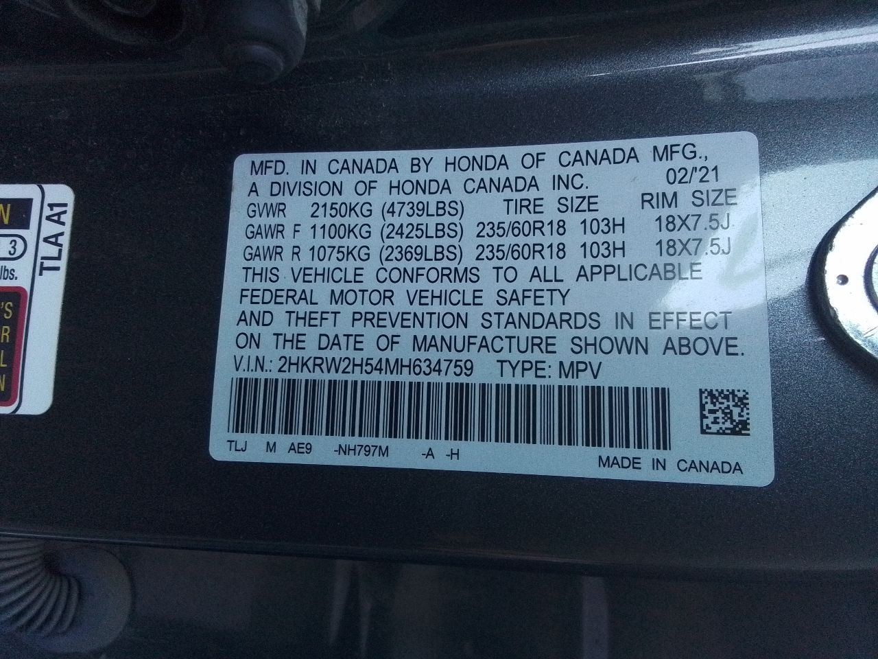 2018-2022 Honda CR-V 7" Display Screen w/o Navigation