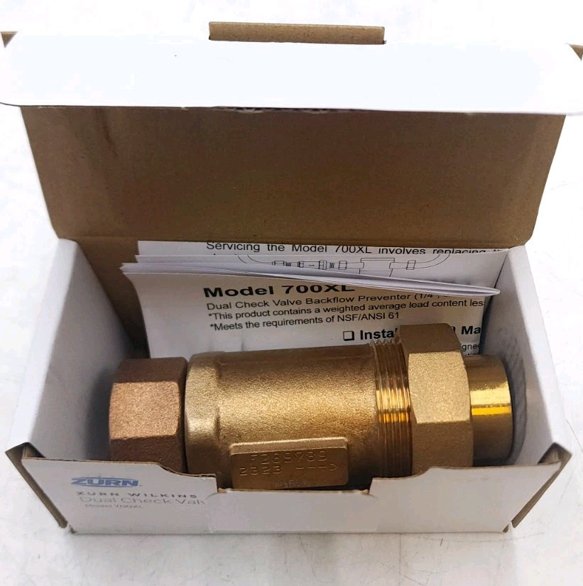 Zurn Wilkins 1UFMX34UF-700XL Dual Check Valve Outlet 3/4" FNPT / Inlet 1" FMTC