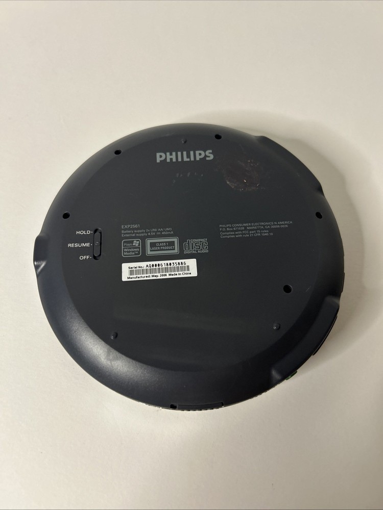 Philips EXP2561 Portable Touch Screen CD & MP3 Player - Tested and Working