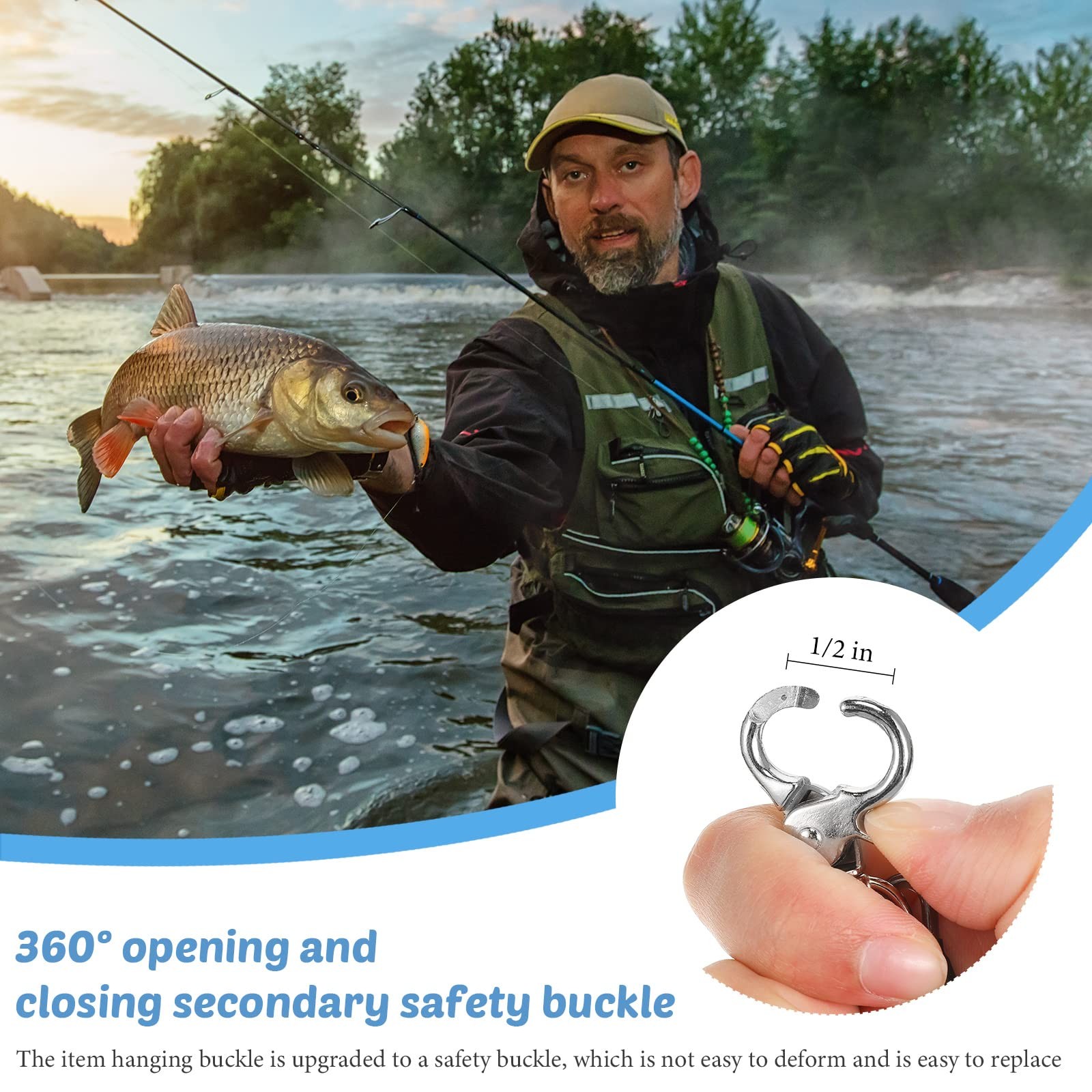 6 Pack Fishing Lanyard Steel Wire Coiled Lanyard Tool Lanyards for Hand Tools...