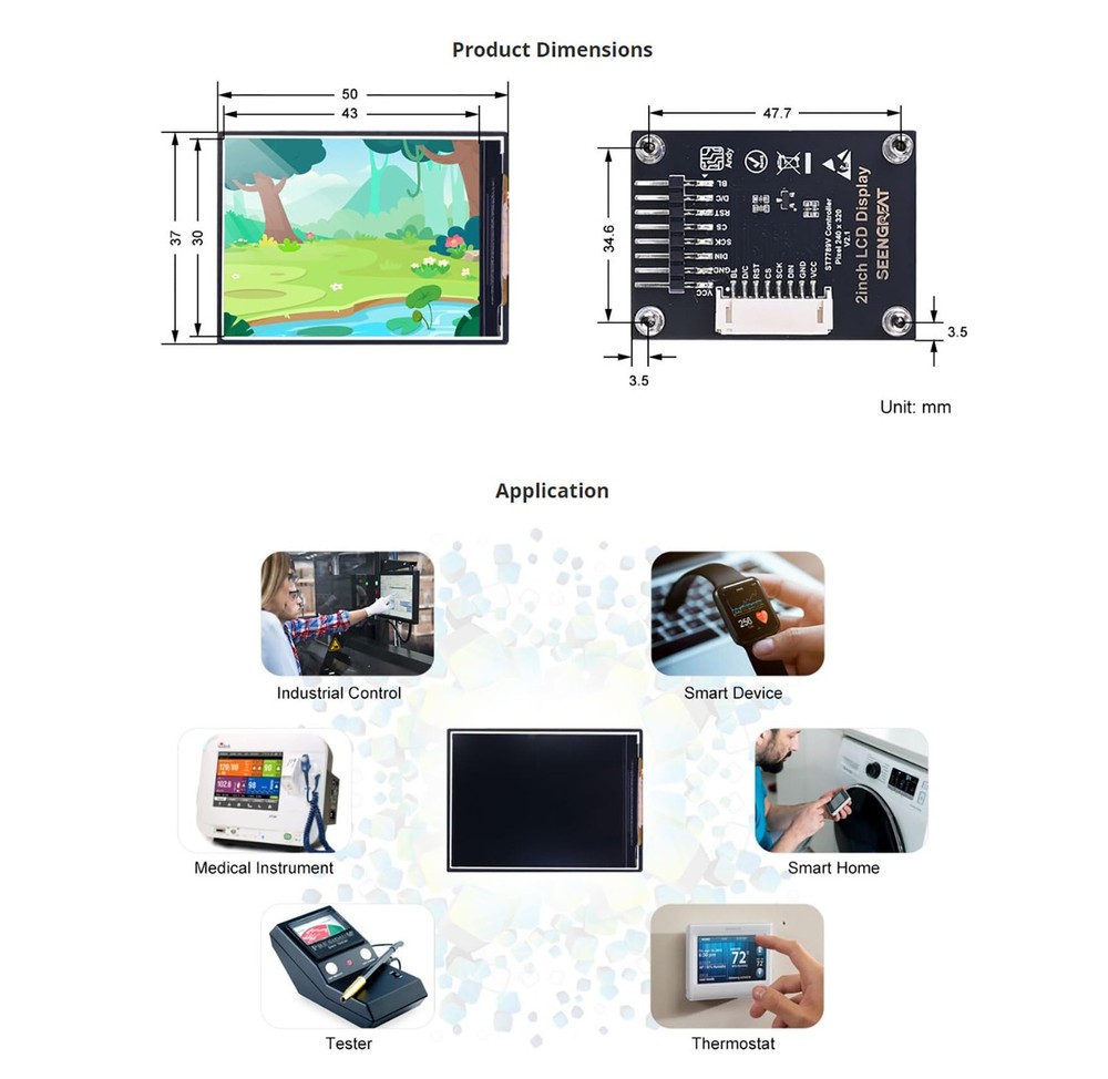 2 Inch LCD Display Module Raspberry Pi Arduino ST7789V IPS Screen 240x320
