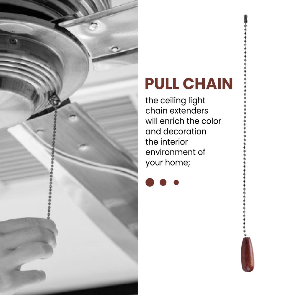 4 Pieces Ceiling Fan Chain Pulls Wooden Pull Chain Extension Pull Chain for4156