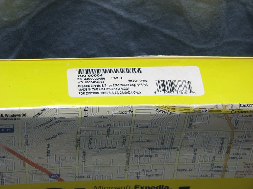 Microsoft Expedia Streets & Trips 2000 PC New Sealed Promotional Sample