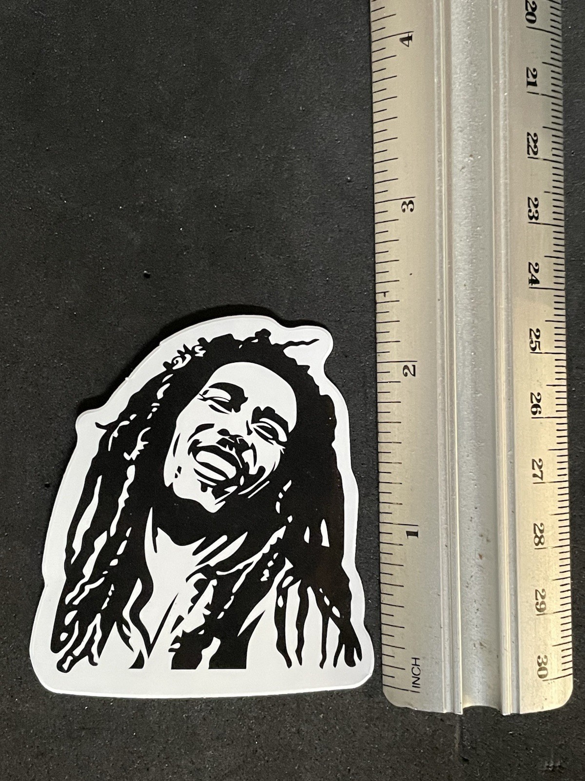 Bob Marley Sticker B&W Iconic Reggae Artist Jamaica for Laptops etc New!
