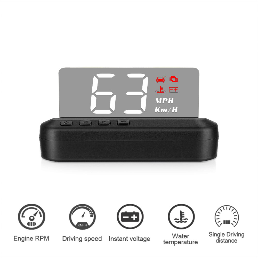 Car OBD2 HUD Head Up Display Speedometer Mileage Simple Function Engine Folding