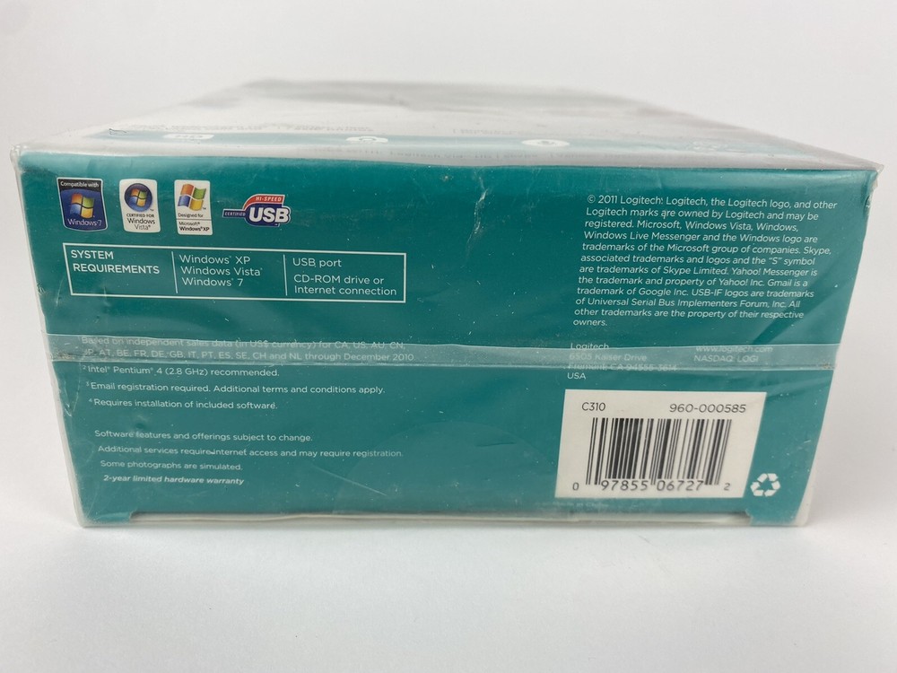 Logitech C310 HD Webcam - Black