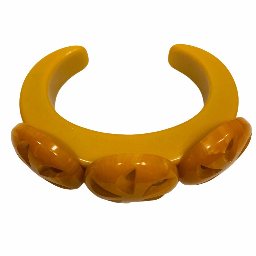 Marbled Orange & Butterscotch Bakelite Bracelet, Cuff Bangle