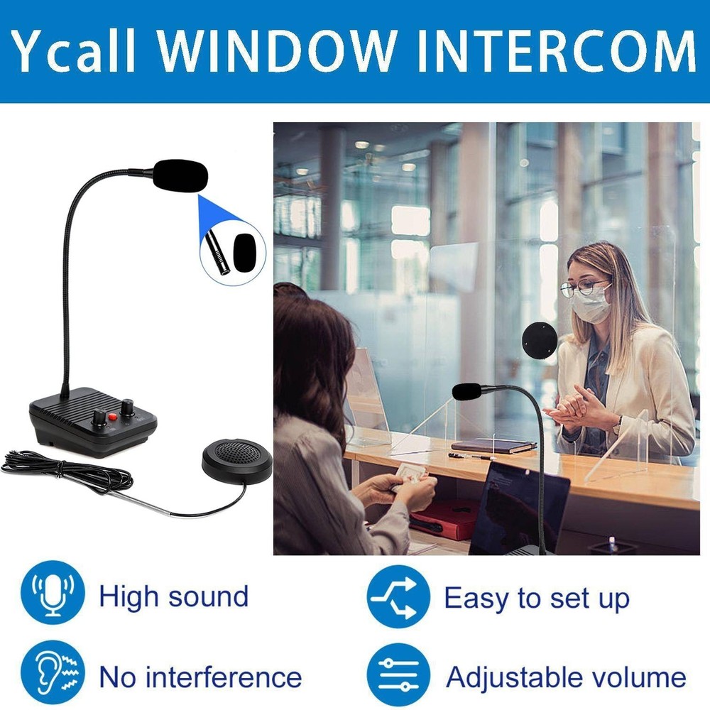 Counter Window Intercom Dual-Way Intercommunication Speaker for Bank Office