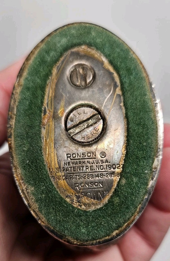 Ronson "Crown" Silver- Plated Table Lighter. A18