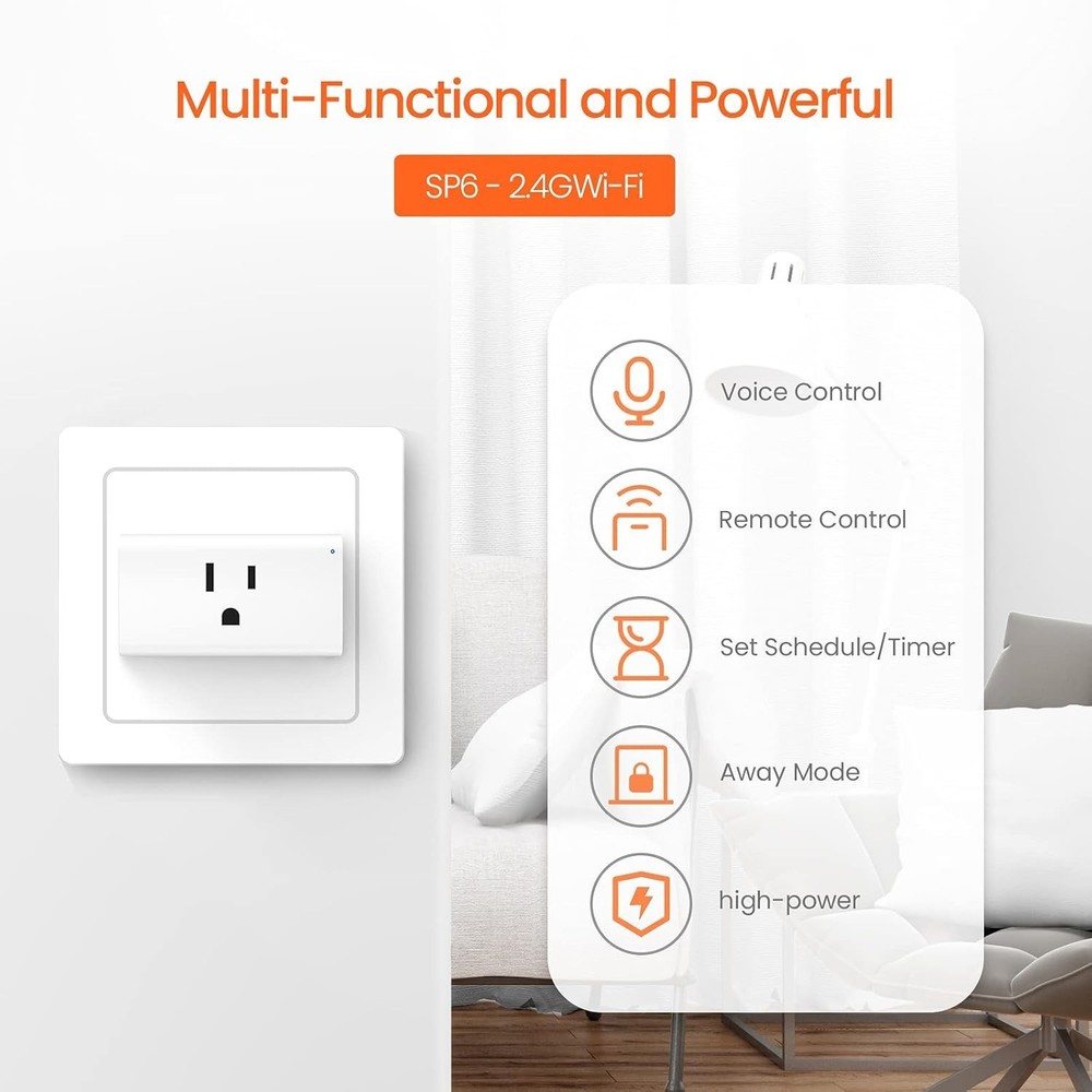 Certified SP6 Smart Plug - Remote Control, Voice Activation & Easy Install