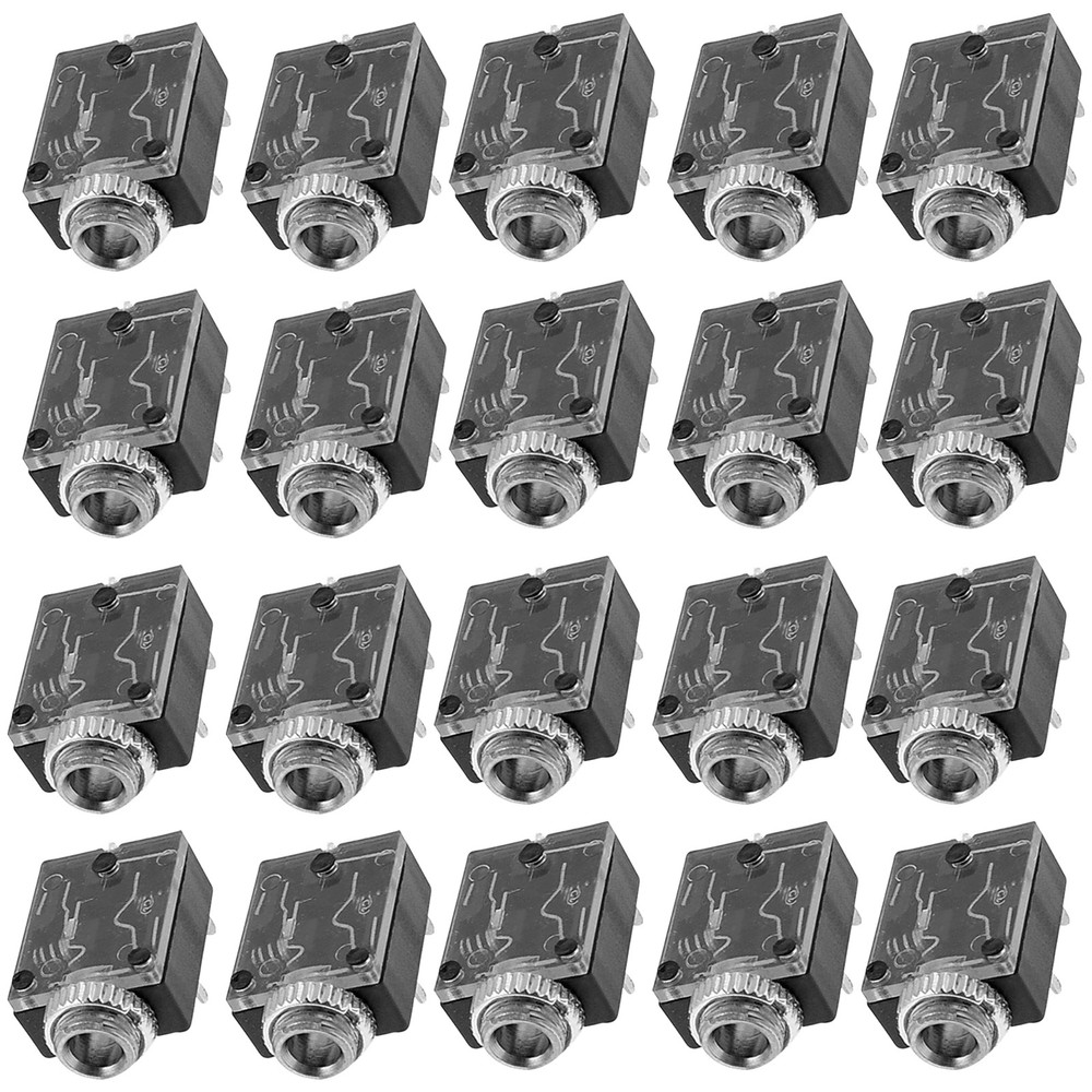 20 Pcs 5 Pin 3.5mm Audio Mono Jack Socket PCB Panel Mount for Headphone A