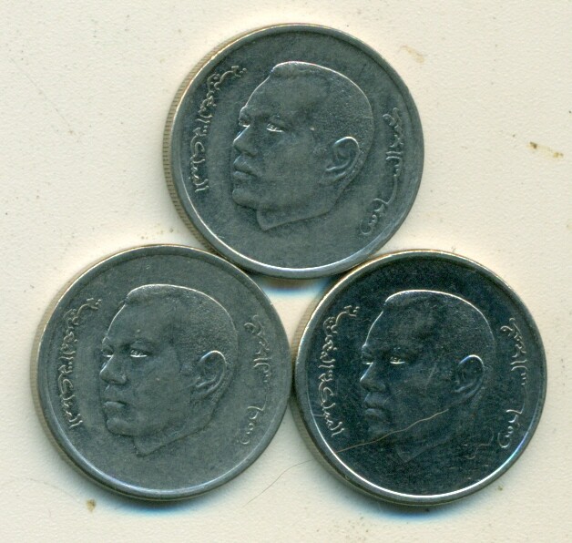3 NICE 1 DIRHAM COINS from MOROCCO (2016, 2017 & 2018)