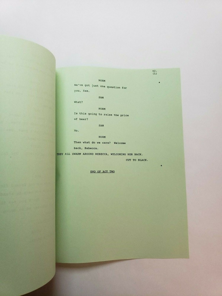 CHEERS / Phoef Sutton & Bill Steinkellner 1990 TV Script "Rebecca Redux"