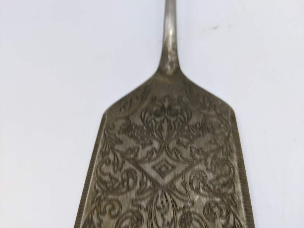 Engraved Flat Spatula Server Cake Lasagna Silverplate Kitchen Utensil Indonesia