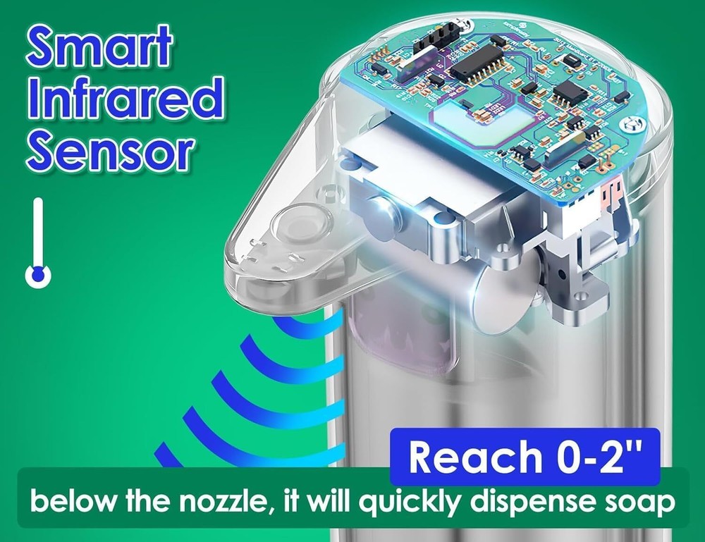 Infrared Automatic Touchless Liquid Soap Dispenser 3 Adjustable Levels Control